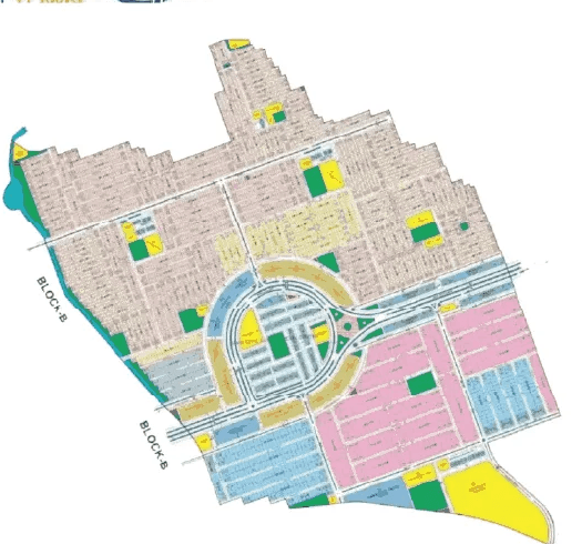 Faisal Hills Islamabad official layout plan showing Block A, B, C, D, Executive Block, and Prime Block with the full street network, parks, and plot boundaries